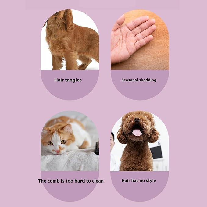 Gentle Massage Cats Grooming Brush ABS Deshedding Comb Reduces Shedding Enhances Maintenance Portable Pet Deshedding Tool