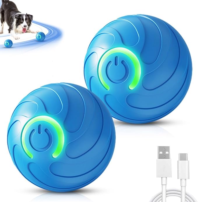 2025 New Dog Ball for Large Dogs, 2PCS Interactive Dog Ball Toy Vibrating Balls, Smart Shaking Pet Bounce Electric Balls Automatic Moving Pet Toy for All Dogs (#B1)