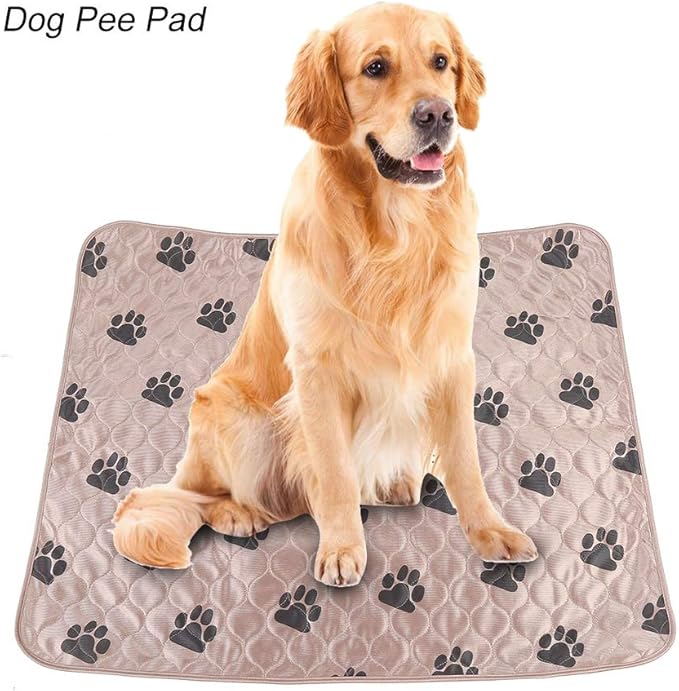 Reusable Dog Pee Pad, Absorbent Pet Urine Mat for Dogs and Cats, 4 - Layer Machine Washable Mat with Barrier for Hard Floors, Print Design in (70 * 80cm)