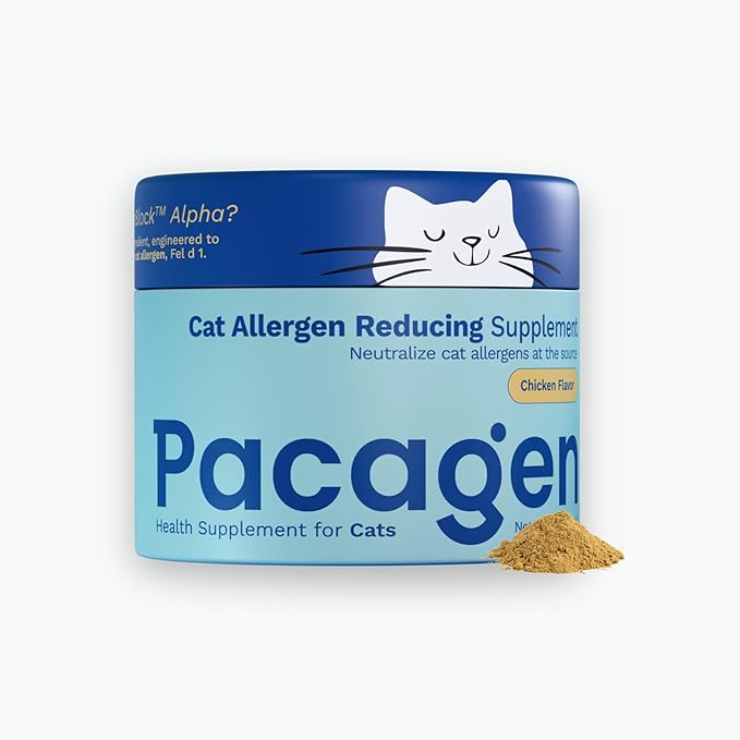 Pacagen Cat Allergen Reducing Health Supplement - Supports Lower Allergen Concentrations, Innate & Adaptive Immunity, and Overall Well Being - Two Scoops A Day from A Clearer Day (Chicken)
