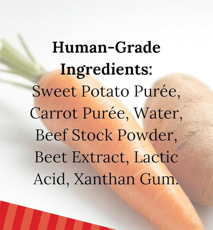 Natural Ketchup for Dogs, Human-Grade Dog Food Topper & Meal Enhancer, Sweet Potato, Carrot & Beef Bone Broth, USA Made, Packed with Vitamins & Fiber, 3 Pack, 1.5 oz Packets (4.5 oz Total)