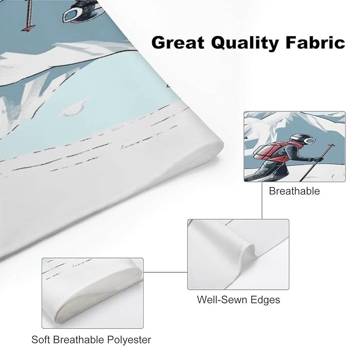 Dog Bandana Spring Pet Scarf Adjustable Triangle Skiing Theme Printing Dog Bib Washable Polyester Puppy Bandana for Small Medium Large Dogs Cat Birthday Party Supplies