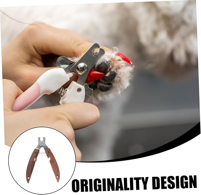 VICASKY Professional PET Nail Clipper Ergonomic Wooden Handle Stainless Steel Dog and Cat Nail Trimmer for Small Animals Safe and Convenient Grooming Tool