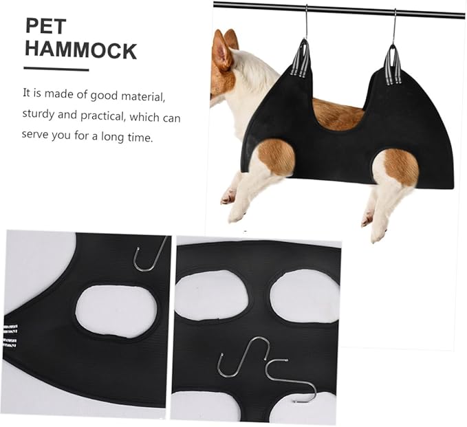 BESPORTBLE 1 Set Pet Nail Trimming Hammock for Dogs Cats Professional Grooming Harness Ergonomic Design Easy to Install Sturdy and Practical for Safe Nail Care Black