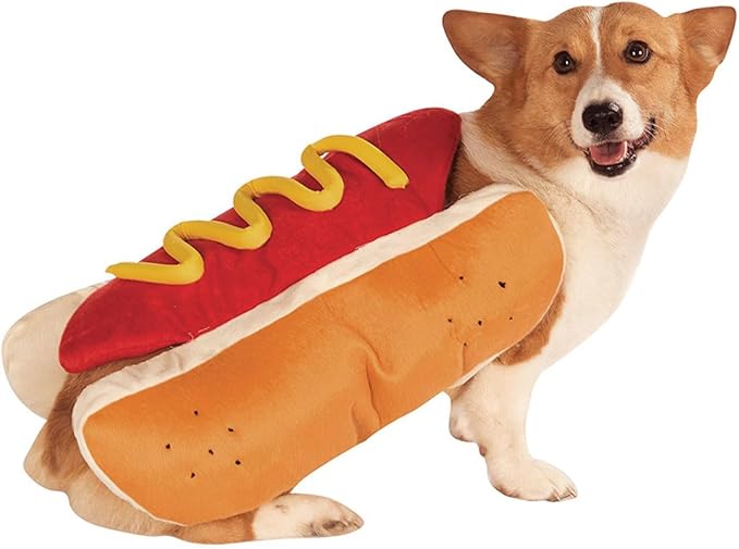 Hot Dog Pet Costume Burger Design Cartoon Dog Cat Clothes M Size Decorative Festival Outfit for Photography and Party Supplies