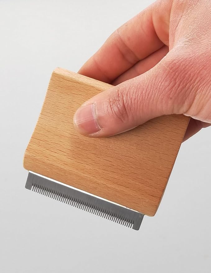 Dog Brush for Shedding, Pet Hair Removal Tool, Cat Grooming Supplies, Wooden Handle Pet Shedding Comb Combs for Dogs, Cats & Horses (Small)