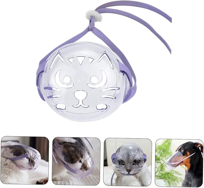 Hemoton Reusable Kitten Muzzle Compact Pet Grooming Headgear Easy to Clean Store Cat Supplies for Bathing Nail Cutting