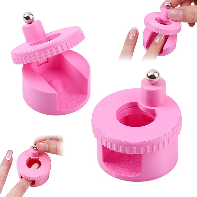 Rotating Cat Eye Magnet for Nails, 360° Rotating Cat Eye Magnet for Nails with Uniform Magnetic Force & Excellent Light Absorption, Beginner Friendly Nail Tool for DIY Glossy Cat Eye Effect (Pink)