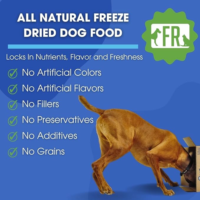 Freeze-Dried Raw Dog Food – Lamb – High Protein, Grain-Free, No Fillers or Additives, Meal Mixer or Topper, Supports Healthy Digestion, Joints, and Coat – 14 oz