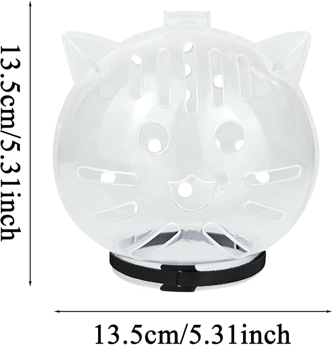 Cat Bubble Muzzle – Transparent Breathable Face Cover, Lightweight Protective Pet Shield | Multifunctional Calming Safety Guard, Gentle Grooming Support for Small Dogs Bathing Shedding Nail Trimming S