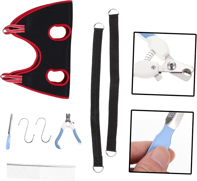 Pet Grooming Hammock Cat Dog Sling Safe Nail Clipper for Pet Comb Small Animal Nail Trimmer