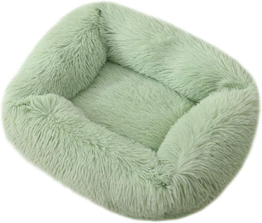 La La Pet® Donut Dog Cat Bed Cozy Cave Pet Bed Burrow Dog Bed Calming Cuddler Self-Warming Pet Bed Soft Plush Pet Cushion Improved Sleep for Cats Small Medium Dogs Green S