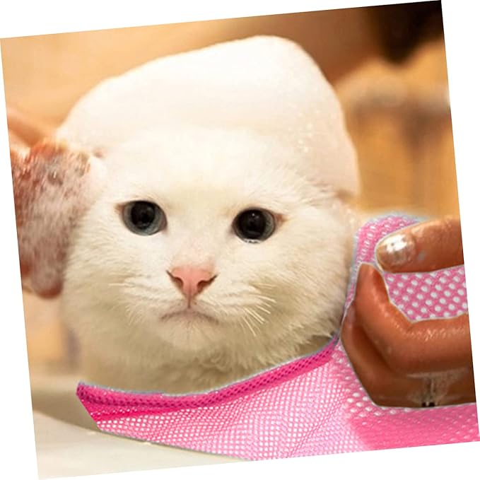 SUPVOX Cat Grooming Bag Mesh Bathing Bag for Cats Pet Supplies Nail Clippers Scratch-Resistant Pet Grooming Tools