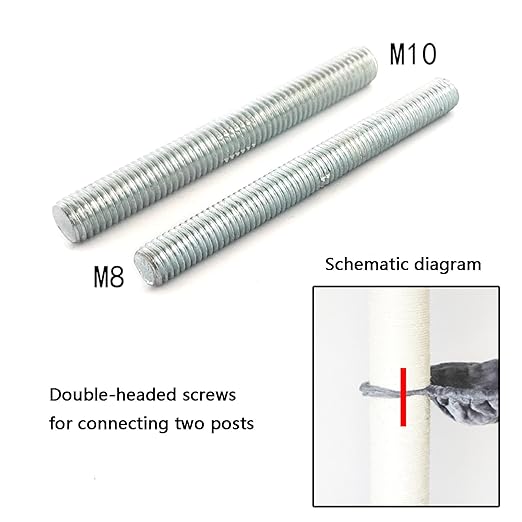Replacement Screws for Cat Scratching Posts - M8 & M10 with Allen Key (4 Bolts & 4 Screws) - No Cat Scratching Post Included