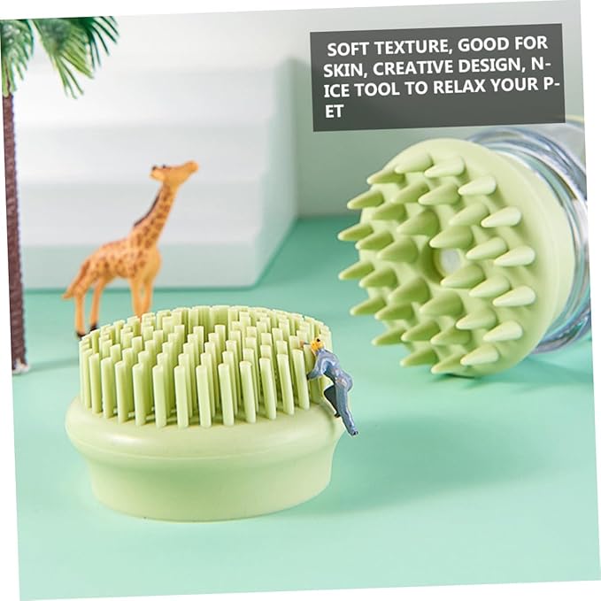 SUPVOX Pet Shower Brush Silicone Scrubber Bristles for Dogs Cats Massaging Bathing Tool for Easy Grooming Removes Loose Hair for Home Use