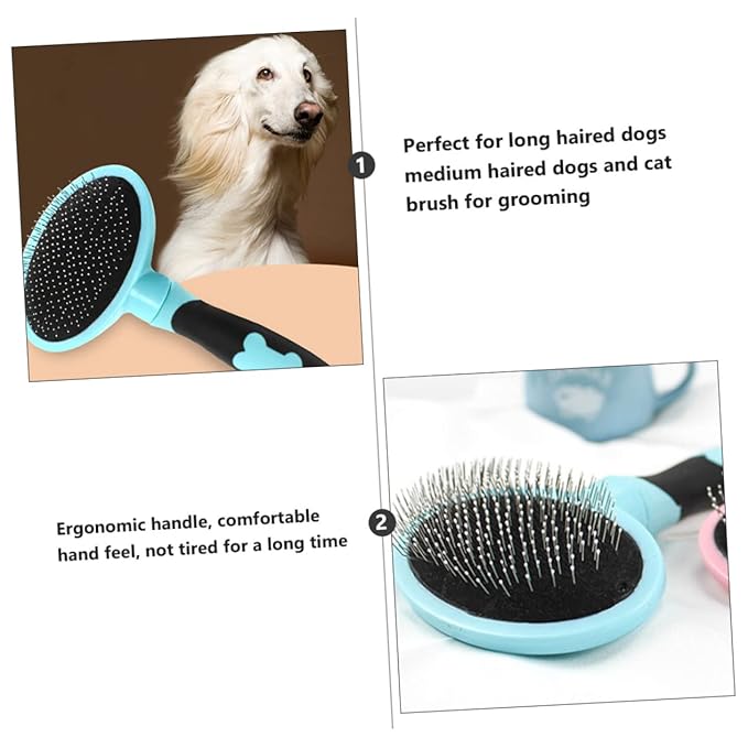 Totority PET Grooming Brush for Dogs and Cats Adjustable PET Massage Comb Effective Shedding Tool for Long and Short Hair for Easy Fur Removal
