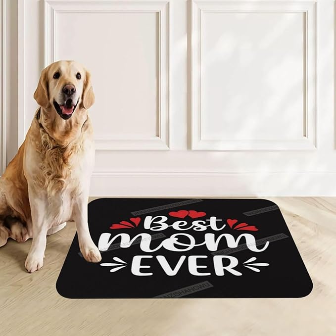 Pet Feeding Mat Absorbent Dog Mat for Food and Water Bowl Dog Accessories Happy Mother's Day Floral Gift for Mom Bp Pet Supplies Dogs Quick Dry Cat Water Dispenser Mats 18X12In