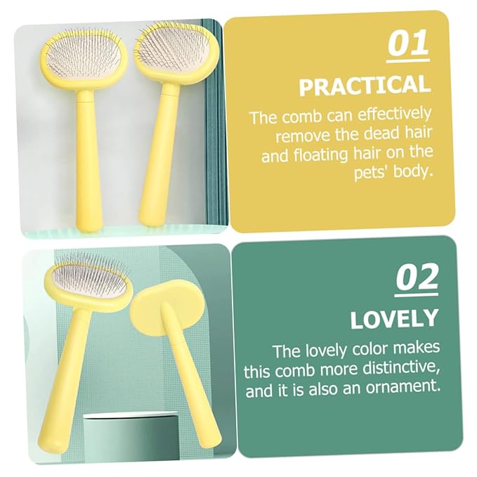 VANZACK Cat Hair Cleaning Comb Comfortable Grip Plastic Grooming Brush for Cats Massage Effect Comb for Pet Hair Removal Promotes for Cat Grooming and Bonding