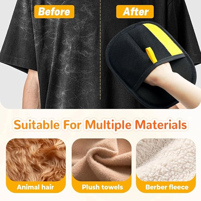 Pet Hair Removal Glove, Electrostatic Pet Hair Remover Glove, Double-Sided Grooming Gloves, Cat & Dog Hairs Remover for Couch/Furniture/Carpet