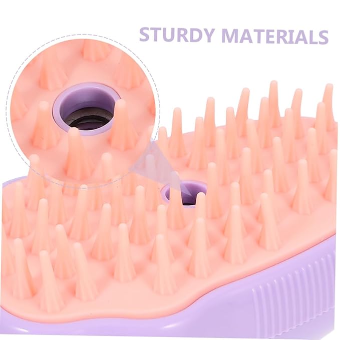 HEMOTON 2pcs Pet Steam Brush for Cats Dogs Self-cleaning Grooming Tool Massage Function Material Bath Brush for Travel Everyday Use