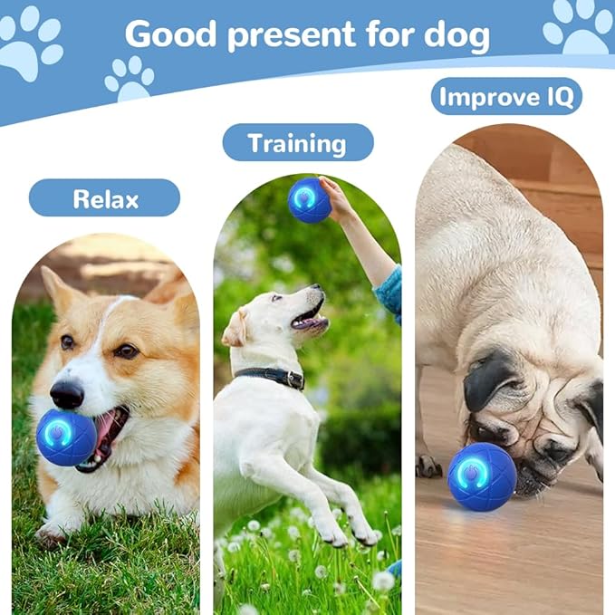 2025 New Dog Ball for Large Dogs, 2PCS Interactive Dog Ball Toy Vibrating Balls, Smart Shaking Pet Bounce Electric Balls Automatic Moving Pet Toy for All Dogs (#A1)