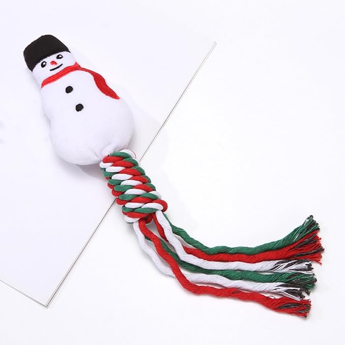 Dog Rope Toy Christmas Dog Toy Lightweight Pet Supplies for Aggressive ers Dog Toy for Playing Training Xmas Gifts, Snowman