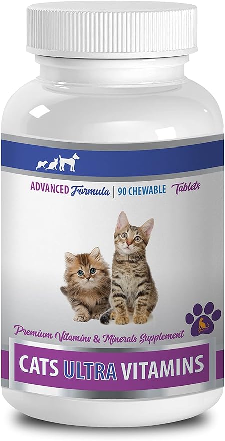 cat Heart Supplements - Cats Ultra Vitamins - Premium Vitamins and Minerals - CHEWABLE - cat Vitamin c - 1 Bottle (90 Chews)