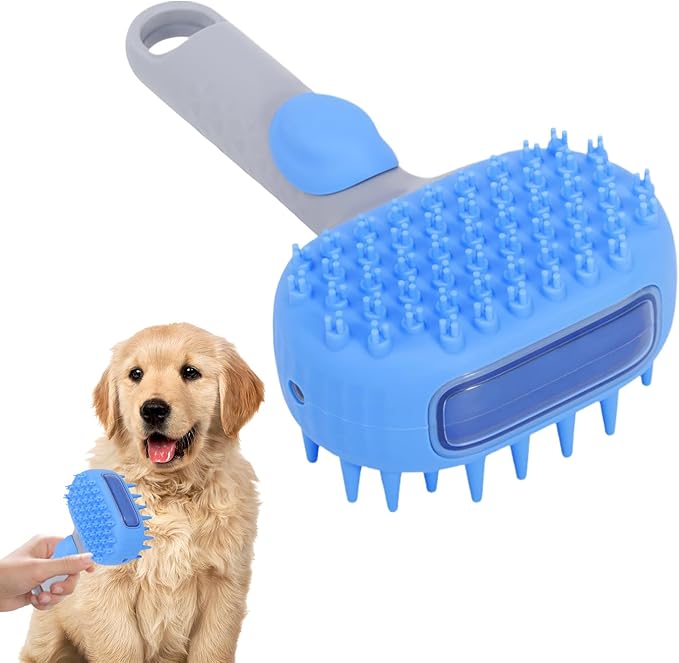 Cat Brush, Pet Grooming Brush Double-Sided, Knot Proof Deep-Cleaning Massager, Gentle Hair Care with Steam, Ergonomic Handle, Shedding Removal Bathing Kitten Dog Supplies