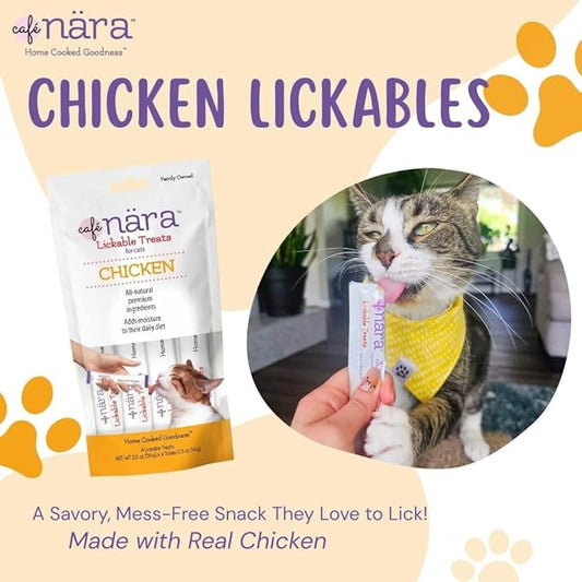 Café Nara Chicken Flavored Lickable Treats for Cats - Pack of 6