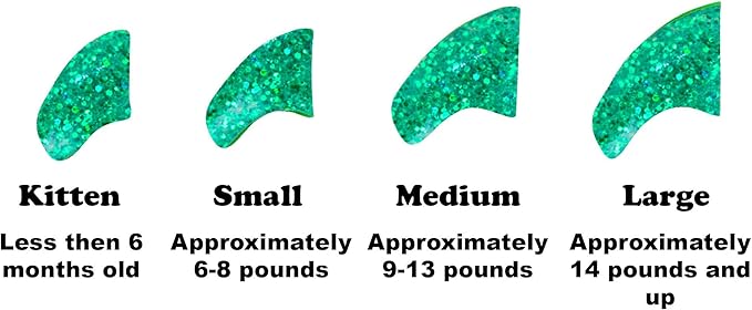 Soft Nail Caps 60 Packs for Cats - Seafoam Glitter Small