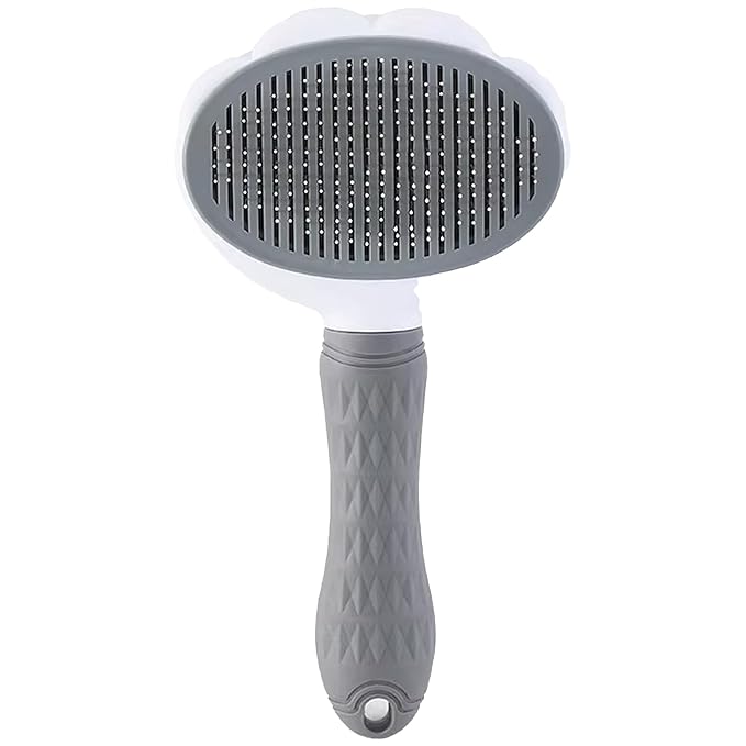 Cat Brush for Shedding, Self Cleaning Slicker Brush for Long Haired Cats, Deshedding Grooming Tool for Indoor Cats with Easy Release Button System
