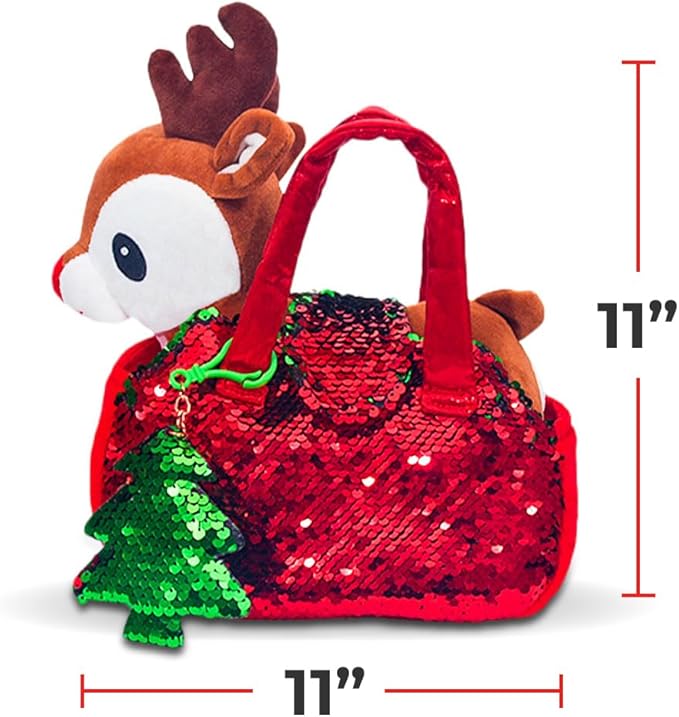 Little Jupiter Plush Pet Set - Includes Reindeer Stuffed Toy with Purse for Age 4-5 - 6-7 yrs - Christmas Stuffed Animal - Gifts for Girls - Stuffed Animals - Toys plushie (Reindeer)