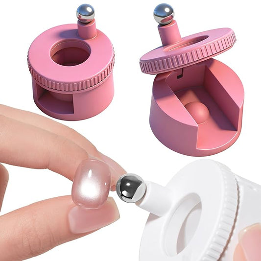 2026 New Rotating Cat Eye Magnet, Cat Eye Magnet for Nails, Beginner Friendly Nail Tool with Uniform Magnetic Force and Excellent Light Absorption, Can Easily DIY Glossy Cat Eye Effect (pink)