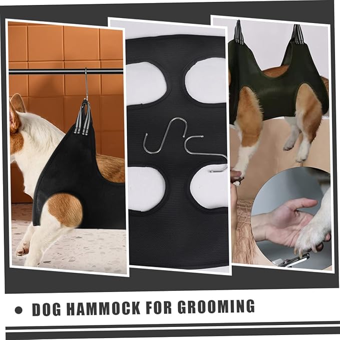 BESPORTBLE 1 Set Pet Nail Trimming Hammock for Dogs Cats Professional Grooming Harness Ergonomic Design Easy to Install Sturdy and Practical for Safe Nail Care Black