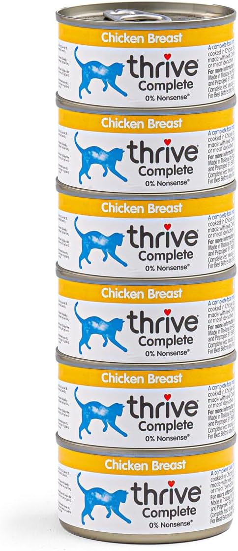 thrive Complete 100% Natural Multiple Flavors Food for Cats (6 Packs, Chicken Breast)