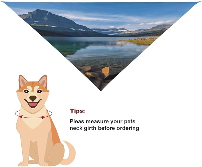 Dog Bandana Spring Pet Scarf Adjustable Triangle Glacier National Park Printing Dog Bib Washable Polyester Puppy Bandana for Small Medium Large Dogs Cat Birthday Party Supplies