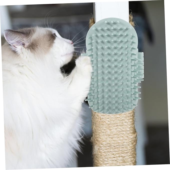 Rubber Cat Brush Tickle Comb Cat Wall Scratcher Catnip Cat Toy Cat Wall Toy Cat Wall Brush Self with Catnip Cat Grooming Supplies Kitten Massage Comb Cat Scratching Board