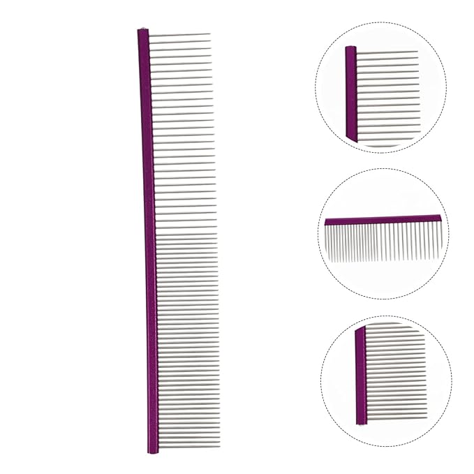 Daily Use Pet Grooming Comb Wear-resistant Dog Hair Comb Ergonomic Design Lightweight and Portable Pet Supply for Cats and Dogs Purple