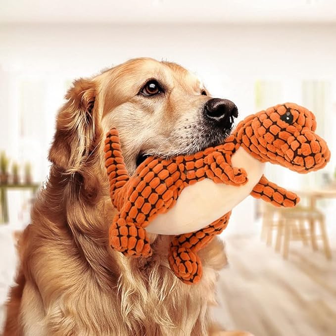 Cats and Dogs Pet Plush Dinosaur Toys Interactive Dog Chew Toys Plush Stuffing Pet Supplies Dog Toys for Small Dogs(Yellow)