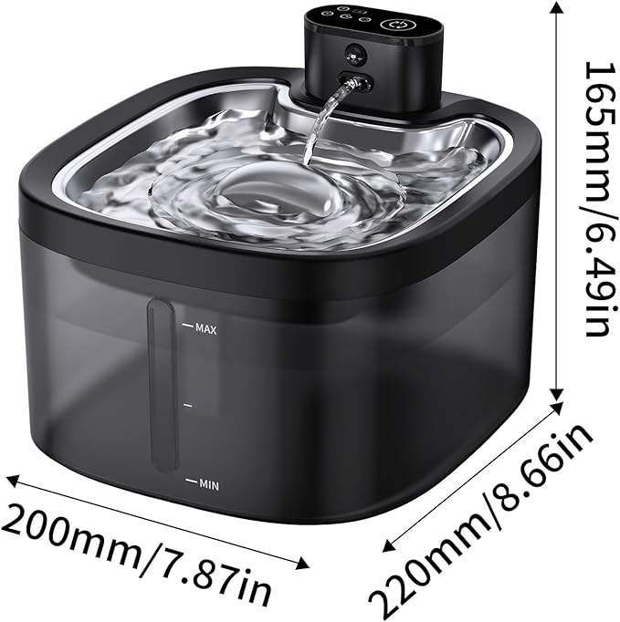 Cat Water Fountain Cordless: Battery Operated 118oz/3.5L Pet Water Fountain for Cats Indoor with Motion Sensor, Cat Drinking Fountains with Stainless Steel Tray, Ultra Quiet, Easy-to-Clean