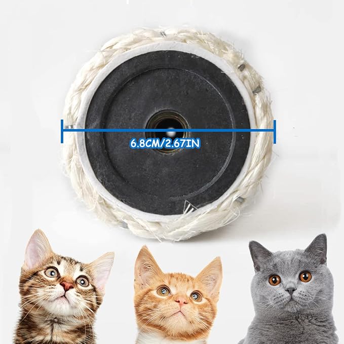 Barelove Cat Scratching Post Replacement, 4 Pieces Cat Scratcher Cat Tree Replacement Parts, 15.4'' x 2.67" Dia + 7.87“ x 2.67" DiaNatural Sisal Rope Cat Scratch Posts Include M8 Screws