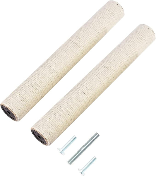 2Pcs M10 Cat Tree Replacement Post - 10mm Bolt Sisal Cat Scratching Post Replacement Pole DIY M10 Bolt Sturdy PVC Tubes Screws Included (2.36 * 19.68")