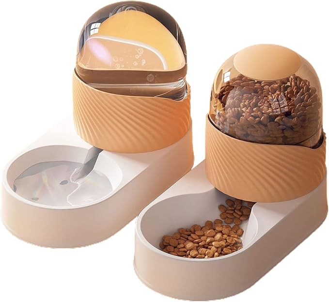 1 Set 2000ml Cat Food Feeder,Dry Wet Separation Large Capacity Durable Safe Anti Overturning,for Small or Medium Size Dogs Cats Pet Supplies Orange Sets