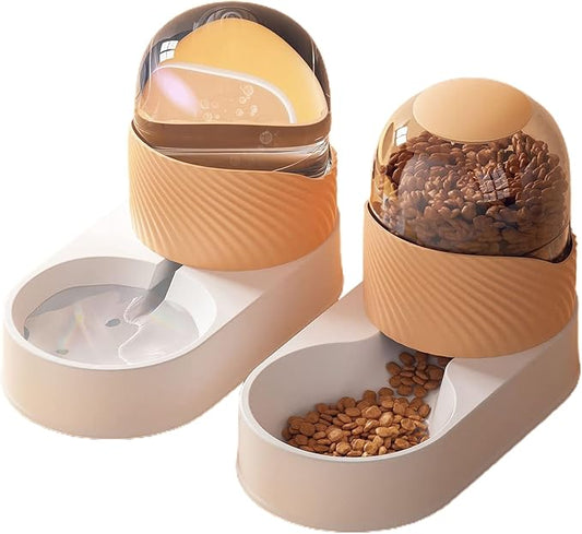 1 Set 2000ml Cat Food Feeder,Dry Wet Separation Large Capacity Durable Safe Anti Overturning,for Small or Medium Size Dogs Cats Pet Supplies Orange Sets