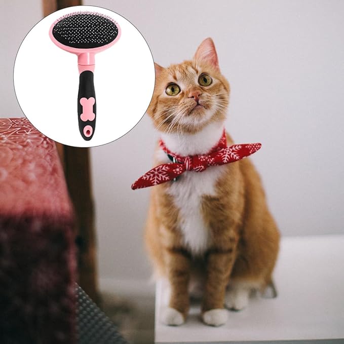 TOYANDONA Pet Grooming Brush and Massage Comb, Pink Pet Hairbrush for Cats and Dogs, Soft Bristle Cleaning Tool for Shedding and Hair Removal, Suitable for Cat and Dog Grooming