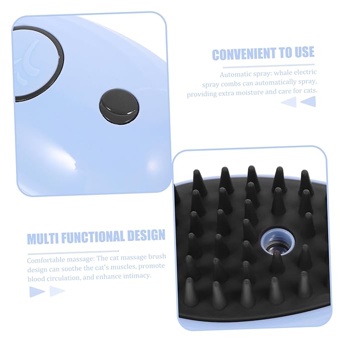 Self-cleaning Cat Steam Brush for Grooming Massage Multifunctional Pet Hair Remover Efficient Deshedding Tool for Types Blue