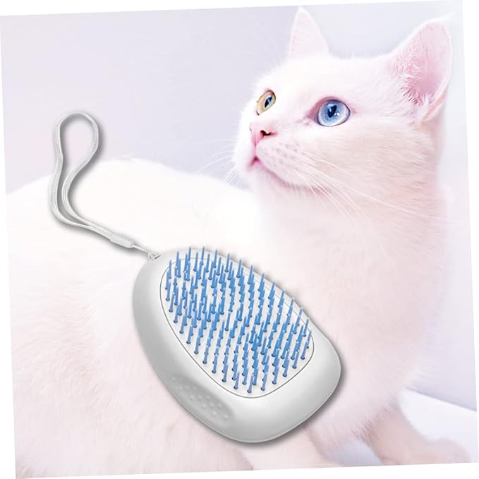 Garneck PET Grooming Comb for Cats and Dogs ABS PET Hair Brush with Floating Hair Removal Feature Sky Blue with Hanging Lanyard