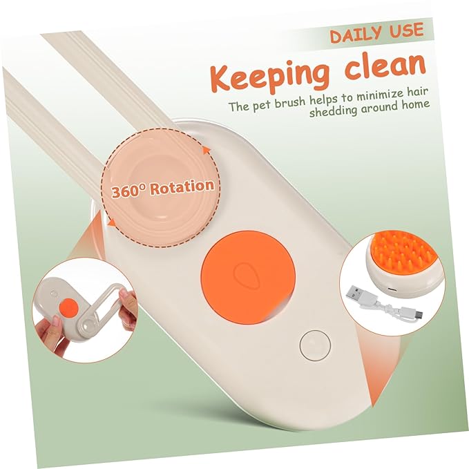 Milisten PET Grooming Brush for Shedding Dog and Cat Deshedding Tool with Long Bristles Self-Cleaning Comb for Long-Haired Pets Efficient Hair Removal and Bathing Supplies