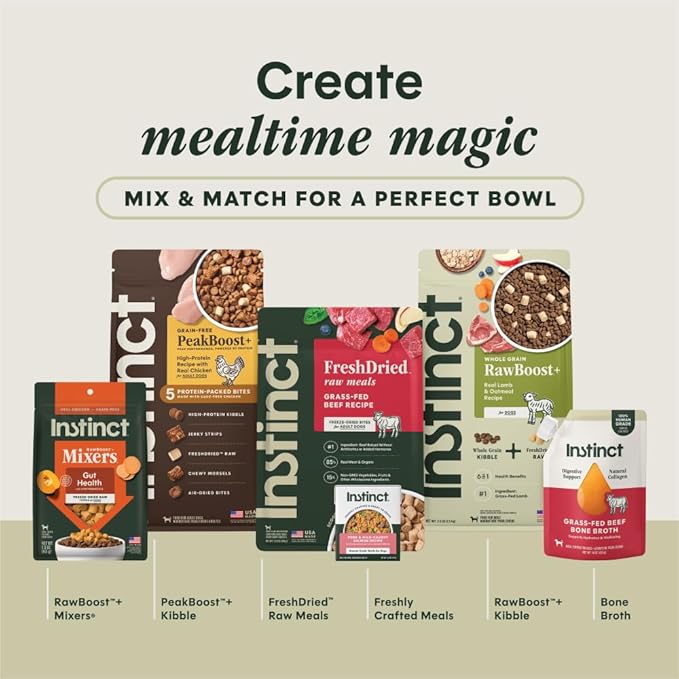Instinct RawBoost Mixers, Freeze Dried Dog Food Topper, Grain-Free Recipe - All Natural Beef, 25 oz. Bag