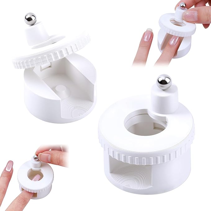 Rotating Cat Eye Magnet for Nails, 360° Rotating Cat Eye Magnet for Nails with Uniform Magnetic Force & Excellent Light Absorption, Beginner Friendly Nail Tool for DIY Glossy Cat Eye Effect (White)